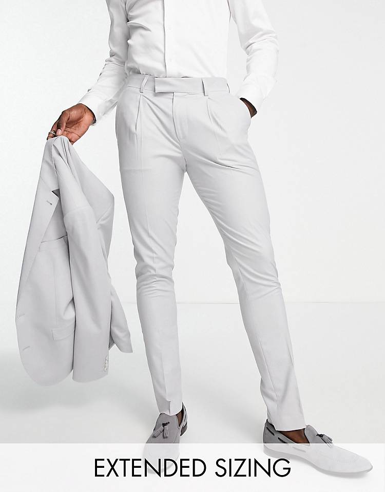 Noak Camden'skinny suit in light gray with two-way stretch